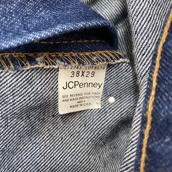 VTG 1980s JC Pennys Jeans Men's 38x29 Blue Big Mac Workwear Lite Wash Denim USA - Picture 4 of 15